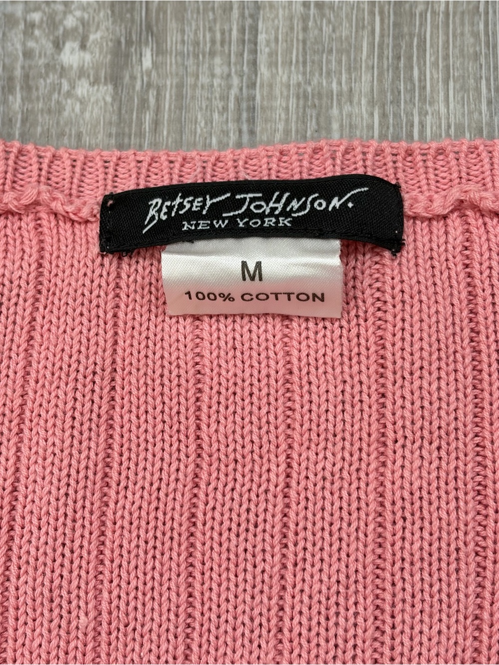Vintage Betsey Johnson Pink Beaded Cardigan - Picture 3 of 9